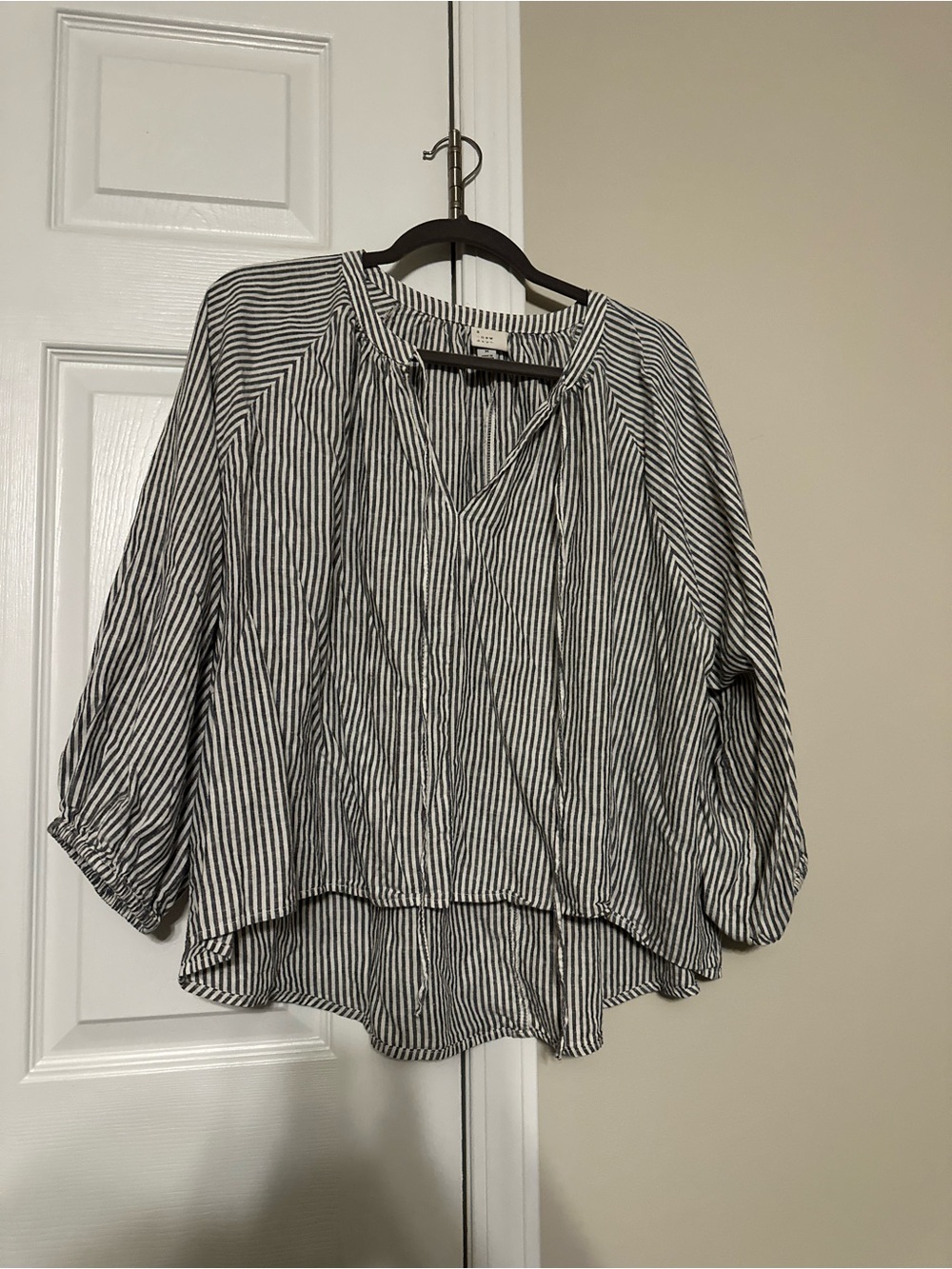 A New Day Striped Peasant Blouse - Picture 6 of 7